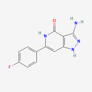 molecular formula C12H9FN4O B13379659 3-amino-6-(4-fluorophenyl)-1,5-dihydro-4H-pyrazolo[4,3-c]pyridin-4-one 