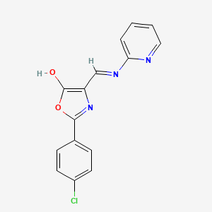 molecular formula C15H10ClN3O2 B13379680 2-(4-chlorophenyl)-4-[(2-pyridinylamino)methylene]-1,3-oxazol-5(4H)-one 