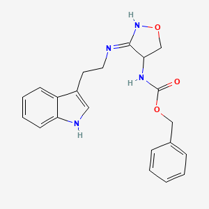 molecular formula C21H22N4O3 B13379704 benzyl N-[3-[2-(1H-indol-3-yl)ethylamino]-4,5-dihydro-1,2-oxazol-4-yl]carbamate 