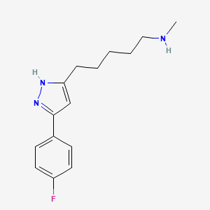 {5-[5-(4-fluorophenyl)-1H-pyrazol-3-yl]pentyl}(methyl)amine