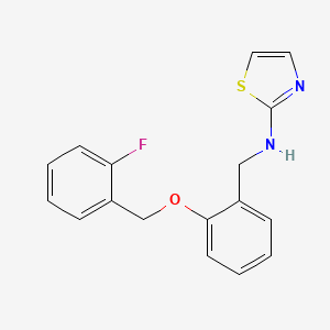 molecular formula C17H15FN2OS B13379713 N-{2-[(2-fluorobenzyl)oxy]benzyl}-N-(1,3-thiazol-2-yl)amine 