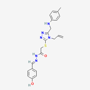 molecular formula C22H24N6O2S B13379724 2-{[4-allyl-5-(4-toluidinomethyl)-4H-1,2,4-triazol-3-yl]sulfanyl}-N'-(4-hydroxybenzylidene)acetohydrazide 