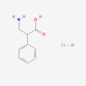 molecular formula C9H12ClNO2 B1337975 3-Amino-2-phenylpropanoic acid hydrochloride CAS No. 90765-41-6