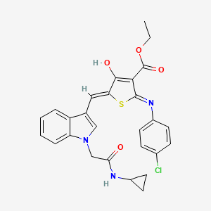 molecular formula C27H24ClN3O4S B13379751 ethyl 2-(4-chloroanilino)-5-({1-[2-(cyclopropylamino)-2-oxoethyl]-1H-indol-3-yl}methylene)-4-oxo-4,5-dihydro-3-thiophenecarboxylate 