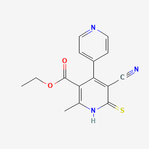 molecular formula C15H13N3O2S B13379787 Ethyl 5-cyano-2-methyl-6-thioxo-1,6-dihydro-4,4'-bipyridine-3-carboxylate 