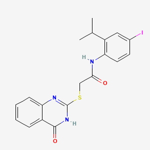 molecular formula C19H18IN3O2S B13379820 N-(4-iodo-2-propan-2-ylphenyl)-2-[(4-oxo-1H-quinazolin-2-yl)sulfanyl]acetamide 