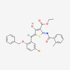 molecular formula C29H24BrNO5S B13379828 Ethyl 5-[2-(benzyloxy)-5-bromobenzylidene]-2-[(2-methylbenzoyl)amino]-4-oxo-4,5-dihydro-3-thiophenecarboxylate 