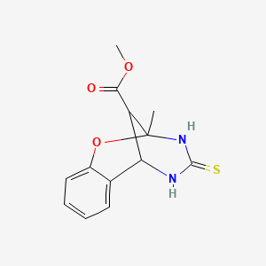 molecular formula C13H14N2O3S B13379946 2,6-Methano-2H-1,3,5-benzoxadiazocine-11-carboxylic acid, 3,4,5,6-tetrahydro-2-methyl-4-thioxo-, methyl ester 