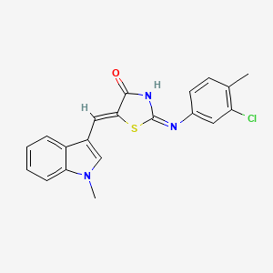 molecular formula C20H16ClN3OS B13379955 (5Z)-2-(3-chloro-4-methylanilino)-5-[(1-methylindol-3-yl)methylidene]-1,3-thiazol-4-one 