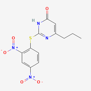 molecular formula C13H12N4O5S B13379975 2-(2,4-dinitrophenyl)sulfanyl-6-propyl-1H-pyrimidin-4-one 
