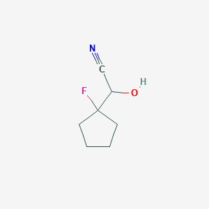 B1337999 2-(1-Fluorocyclopentyl)-2-hydroxyacetonitrile CAS No. 79205-55-3