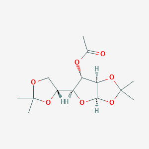 molecular formula C14H22O7 B1338000 [(3Ar,5S,6S,6aR)-5-[(4R)-2,2-dimethyl-1,3-dioxolan-4-yl]-2,2-dimethyl-3a,5,6,6a-tetrahydrofuro[2,3-d][1,3]dioxol-6-yl] acetate 