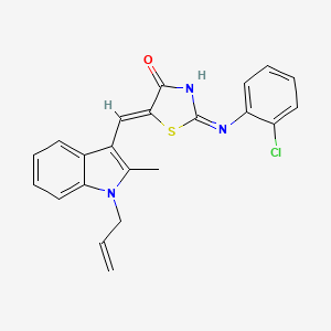 molecular formula C22H18ClN3OS B13380013 (5Z)-2-(2-chloroanilino)-5-[(2-methyl-1-prop-2-enylindol-3-yl)methylidene]-1,3-thiazol-4-one 