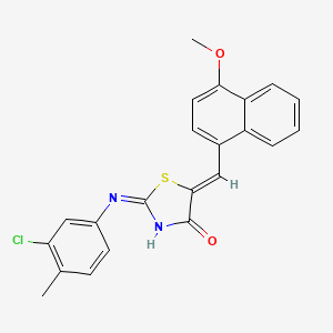 molecular formula C22H17ClN2O2S B13380032 (5Z)-2-(3-chloro-4-methylanilino)-5-[(4-methoxynaphthalen-1-yl)methylidene]-1,3-thiazol-4-one 