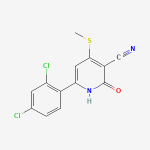 molecular formula C13H8Cl2N2OS B13380044 6-(2,4-Dichlorophenyl)-4-(methylsulfanyl)-2-oxo-1,2-dihydro-3-pyridinecarbonitrile 