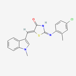 molecular formula C20H16ClN3OS B13380063 (5Z)-2-(4-chloro-2-methylanilino)-5-[(1-methylindol-3-yl)methylidene]-1,3-thiazol-4-one 