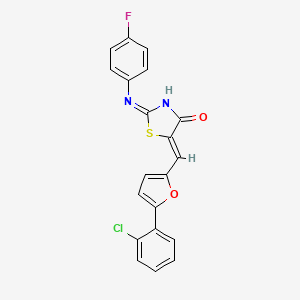 molecular formula C20H12ClFN2O2S B13380076 (5Z)-5-[[5-(2-chlorophenyl)furan-2-yl]methylidene]-2-(4-fluoroanilino)-1,3-thiazol-4-one 
