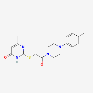 molecular formula C18H22N4O2S B13380079 6-methyl-2-({2-[4-(4-methylphenyl)-1-piperazinyl]-2-oxoethyl}sulfanyl)-4(3H)-pyrimidinone 