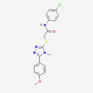 molecular formula C18H17ClN4O2S B13380082 N-(4-chlorophenyl)-2-{[5-(4-methoxyphenyl)-4-methyl-4H-1,2,4-triazol-3-yl]sulfanyl}acetamide 
