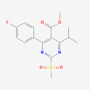 molecular formula C16H17FN2O4S B133801 Methyl 4-(4-fluorophenyl)-6-isopropyl-2-(methylsulfonyl)pyrimidine-5-carboxylate CAS No. 799842-06-1