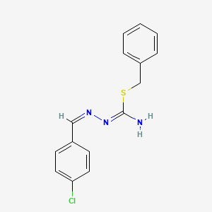 molecular formula C15H14ClN3S B13380130 benzyl N'-(4-chlorobenzylidene)hydrazonothiocarbamate 