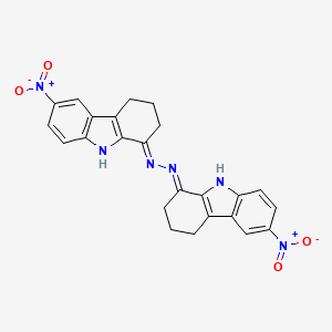 molecular formula C24H20N6O4 B13380148 6-nitro-2,3,4,9-tetrahydro-1H-carbazol-1-one {6-nitro-2,3,4,9-tetrahydro-1H-carbazol-1-ylidene}hydrazone 