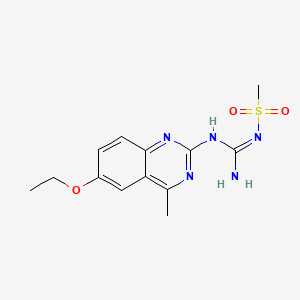 molecular formula C13H17N5O3S B13380149 N-{amino[(6-ethoxy-4-methyl-2-quinazolinyl)amino]methylene}methanesulfonamide 