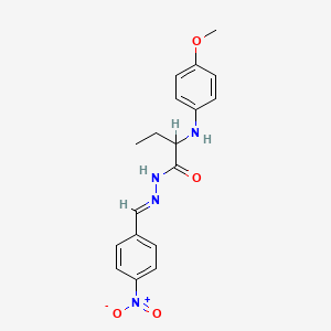 molecular formula C18H20N4O4 B13380180 N'-{4-nitrobenzylidene}-2-(4-methoxyanilino)butanohydrazide 