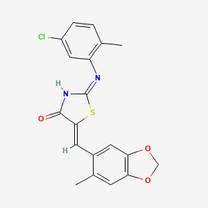 molecular formula C19H15ClN2O3S B13380199 (5Z)-2-(5-chloro-2-methylanilino)-5-[(6-methyl-1,3-benzodioxol-5-yl)methylidene]-1,3-thiazol-4-one 