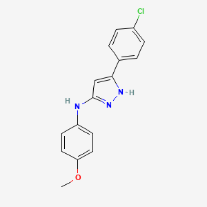 molecular formula C16H14ClN3O B13380228 N-[3-(4-chlorophenyl)-1H-pyrazol-5-yl]-N-(4-methoxyphenyl)amine 