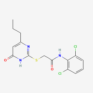 molecular formula C15H15Cl2N3O2S B13380239 N-(2,6-dichlorophenyl)-2-[(4-oxo-6-propyl-1H-pyrimidin-2-yl)sulfanyl]acetamide 