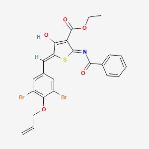 molecular formula C24H19Br2NO5S B13380260 Ethyl 5-[4-(allyloxy)-3,5-dibromobenzylidene]-2-(benzoylamino)-4-oxo-4,5-dihydro-3-thiophenecarboxylate 