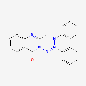 molecular formula C22H19N5O B13380280 N-[2-(2-ethyl-4-oxo-3(4H)-quinazolinyl)-1-phenyldiazen-1-io]anilide 