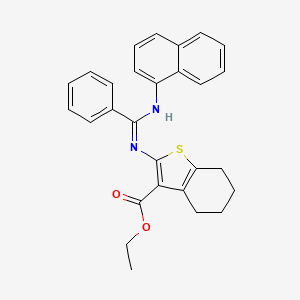 molecular formula C28H26N2O2S B13380284 Ethyl hylsulfanyl)nicotinonitrile 