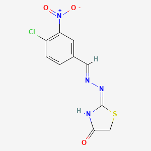 molecular formula C10H7ClN4O3S B13380299 4-Chloro-3-nitrobenzaldehyde (4-oxo-1,3-thiazolidin-2-ylidene)hydrazone 