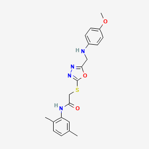 molecular formula C20H22N4O3S B13380316 N-(2,5-dimethylphenyl)-2-{[5-({[4-(methyloxy)phenyl]amino}methyl)-1,3,4-oxadiazol-2-yl]sulfanyl}acetamide 