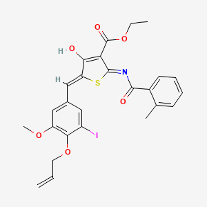 molecular formula C26H24INO6S B13380324 Ethyl 5-[4-(allyloxy)-3-iodo-5-methoxybenzylidene]-2-[(2-methylbenzoyl)amino]-4-oxo-4,5-dihydro-3-thiophenecarboxylate 