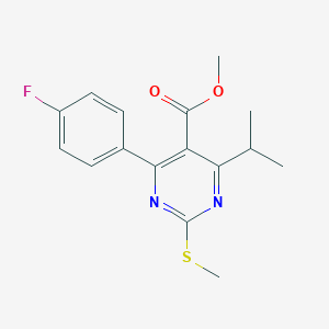 molecular formula C16H17FN2O2S B133804 Methyl 4-(4-Fluorophenyl)-6-isopropyl-2-(methylthio)pyrimidine-5-carboxylate CAS No. 160009-35-8