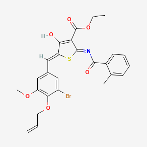 molecular formula C26H24BrNO6S B13380401 Ethyl 5-[4-(allyloxy)-3-bromo-5-methoxybenzylidene]-2-[(2-methylbenzoyl)amino]-4-oxo-4,5-dihydro-3-thiophenecarboxylate 