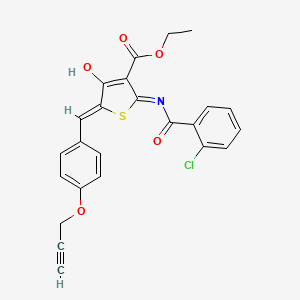 molecular formula C24H18ClNO5S B13380419 Ethyl 2-[(2-chlorobenzoyl)amino]-4-oxo-5-[4-(2-propynyloxy)benzylidene]-4,5-dihydro-3-thiophenecarboxylate 