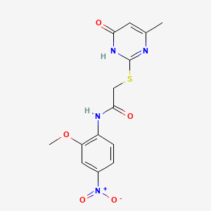 molecular formula C14H14N4O5S B13380438 N-(2-methoxy-4-nitrophenyl)-2-[(6-methyl-4-oxo-1H-pyrimidin-2-yl)sulfanyl]acetamide 