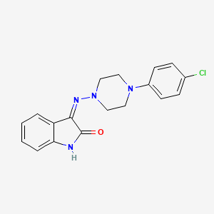 molecular formula C18H17ClN4O B13380445 3-[[4-(4-Chlorophenyl)piperazin-1-yl]amino]indol-2-one 