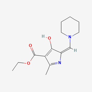 molecular formula C14H20N2O3 B13380476 ethyl 2-methyl-4-oxo-5-(1-piperidinylmethylene)-4,5-dihydro-1H-pyrrole-3-carboxylate 