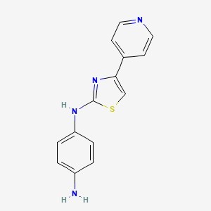 molecular formula C14H12N4S B13380636 N~1~-[4-(4-pyridinyl)-1,3-thiazol-2-yl]-1,4-benzenediamine CAS No. 5746-80-5