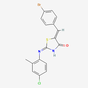 molecular formula C17H12BrClN2OS B13380643 (5Z)-5-[(4-bromophenyl)methylidene]-2-(4-chloro-2-methylanilino)-1,3-thiazol-4-one 