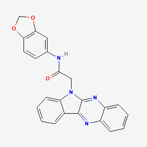 molecular formula C23H16N4O3 B13380715 N-(1,3-benzodioxol-5-yl)-2-(6H-indolo[2,3-b]quinoxalin-6-yl)acetamide 