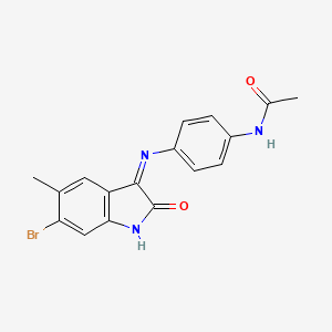 molecular formula C17H14BrN3O2 B13380800 N-[4-[(6-bromo-5-methyl-2-oxoindol-3-yl)amino]phenyl]acetamide 