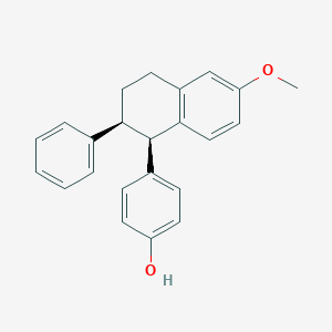 molecular formula C23H22O2 B133809 4-[(1R,2S)-6-甲氧基-2-苯基-1,2,3,4-四氢萘-1-基]苯酚 CAS No. 14089-22-6