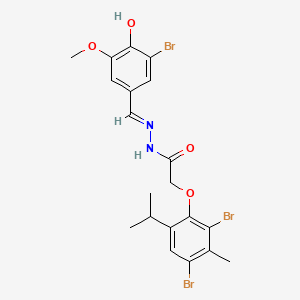molecular formula C20H21Br3N2O4 B13380937 N'-(3-bromo-4-hydroxy-5-methoxybenzylidene)-2-(2,4-dibromo-6-isopropyl-3-methylphenoxy)acetohydrazide 