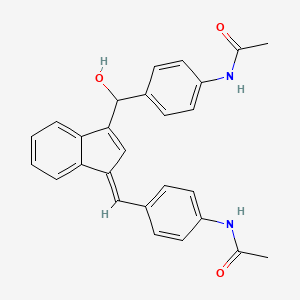 molecular formula C27H24N2O3 B13380949 N-{4-[{1-[4-(acetylamino)benzylidene]-1H-inden-3-yl}(hydroxy)methyl]phenyl}acetamide 